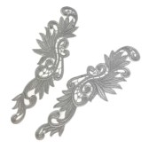 Páros csipke rátét 28x9 cm - SILVER